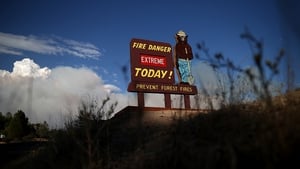 A sign warns of extreme fire danger near the Park