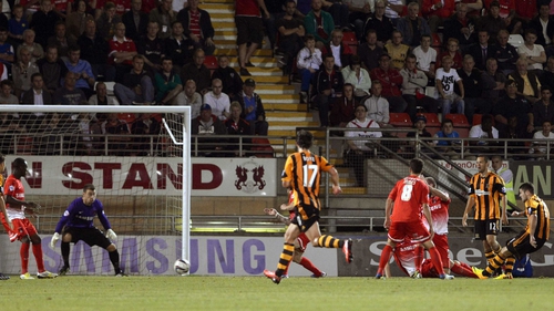 Robbie Brady (r) scored his second goal in two games as Hull beat Leyton Orient