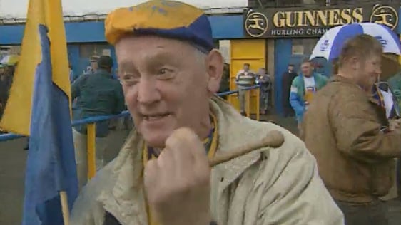Clare Supporter Celebrates the 1995 All Ireland Hurling Victory