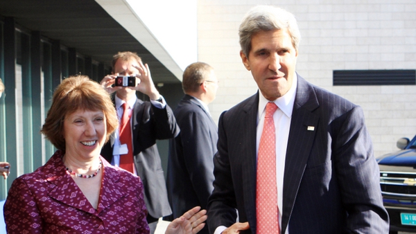 EU foreign policy chief Catherine Ashton discusses Syria with US secretary of state John Kerry