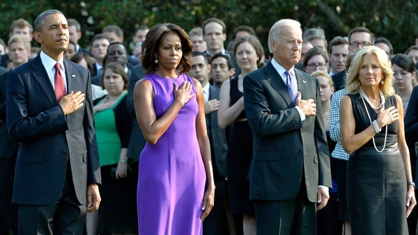 A moment of silence was observed earlier outside the White House