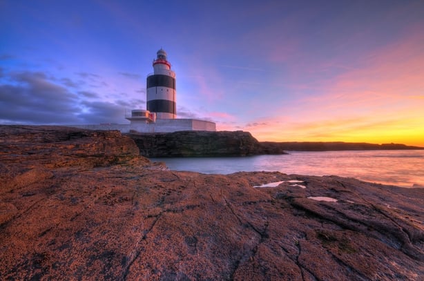 Hook Head lighthouse in the sunset