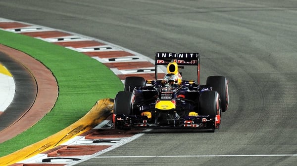 Sebastian Vettel winning his third successive Singapore Grand Prix