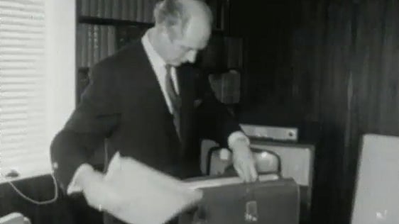 Jack Lynch preparing to deliver the budget speech 1970.