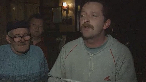 In reaction to Budget 1995, a local at a Ringsend pub reads a poem in reaction to the budgetary announcements.