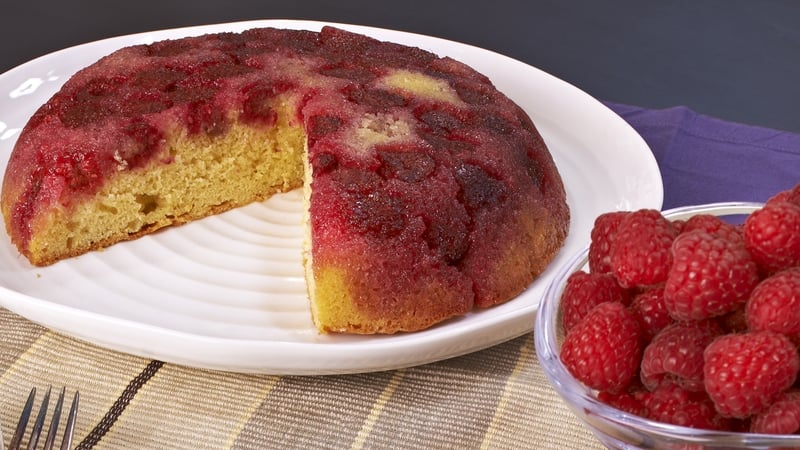 Raspberry Upside Down Cake