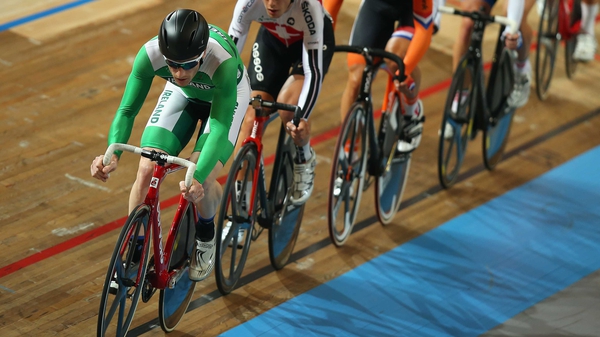 Martyn Irvine in action in the scratch race round of the omnium