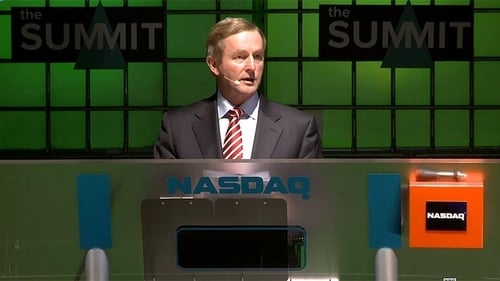 Taoiseach Enda Kenny opened the NASDAQ stock market live on stage at the Web Summit