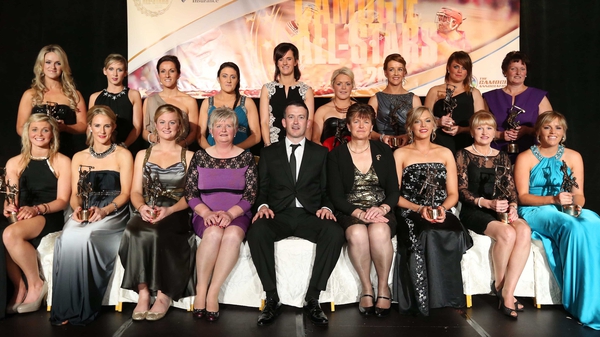 The 2013 Camogie All Stars with special guest Dónal Óg Cusack