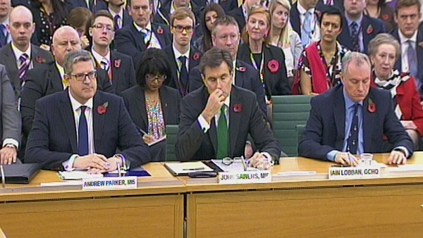 Andrew Parker, John Sawers and Iain Lobban appeared before a public session of the committee