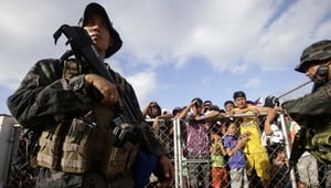The Filipino government has deployed armed guards to deter looting