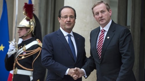 Enda Kenny met French President Francois Hollande ahead of the conference on tackling youth unemployment