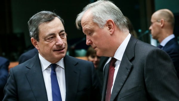 European Central Bank President Mario Draghi and European Commission Vice-President Olli Rehn are attending the meeting