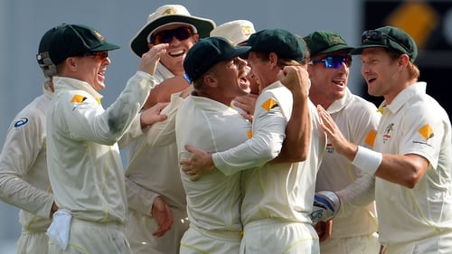 Australia's players celebrate victory