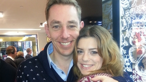 Ryan Tubridy and Love/Hate's Aoibhinn McGinnity in Brown Thomas for Operation Santa