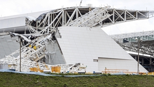 Despite the roof collapsing at the Sao Paulo stadium, Sepp Blatter insists the ground will be ready next year