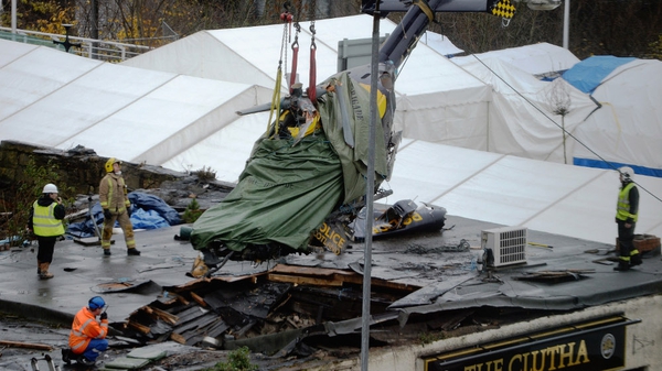 Nine people died when the helicopter crashed into the Clutha pub in Glasgow