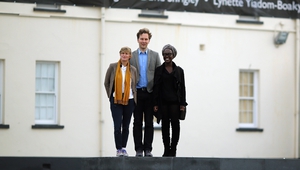 Turner Prize winner Laure Prououst (left) pictured with nominees David Shrigley and Lynette Yiadom-Boake