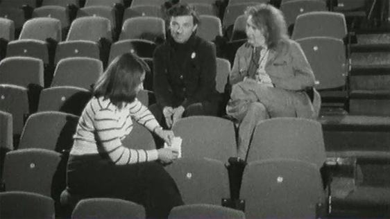 Doireann Ní Bhriain, James McKenna and Alan Simpson at the Abbey Theatre, 1973.