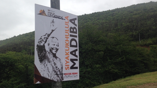 One of thousands of Mandela posters all over the Eastern Cape (Pic: Fran McNulty)