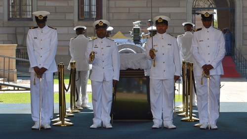 The body of Nelson Mandela is lying in state in Pretoria for a final day