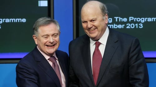 Brendan Howlin and Michael Noonan gave a press conference on Ireland's bailout exit