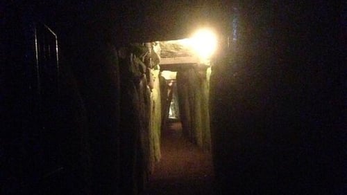 The scene inside the passage tomb at Newgrange this morning