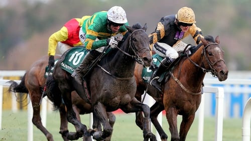 Tony McCoy on board Plinth gets up to beat Ruby Walsh on board Ivan Grozny