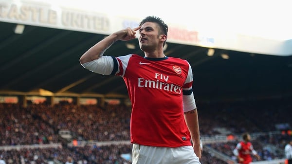 Olivier Giroud said Arsenal's playing philosophy made adapting to face bigger teams difficult