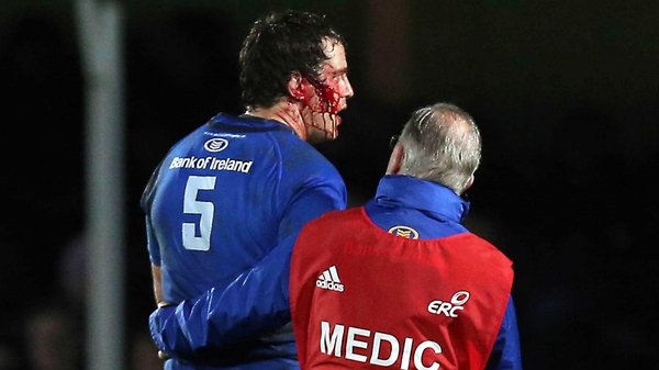 Leinster's Mike McCarthy had to leave the pitch after the incident