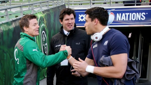 Brian O'Driscoll, Shane Horgan and Sean Maitland before today's match