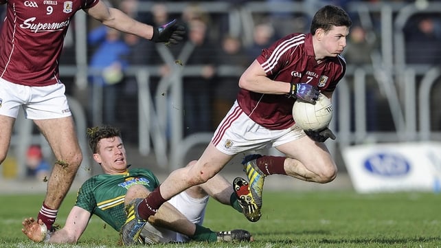 Sean Denvir of Galway and Meath's Shane O’Rourke