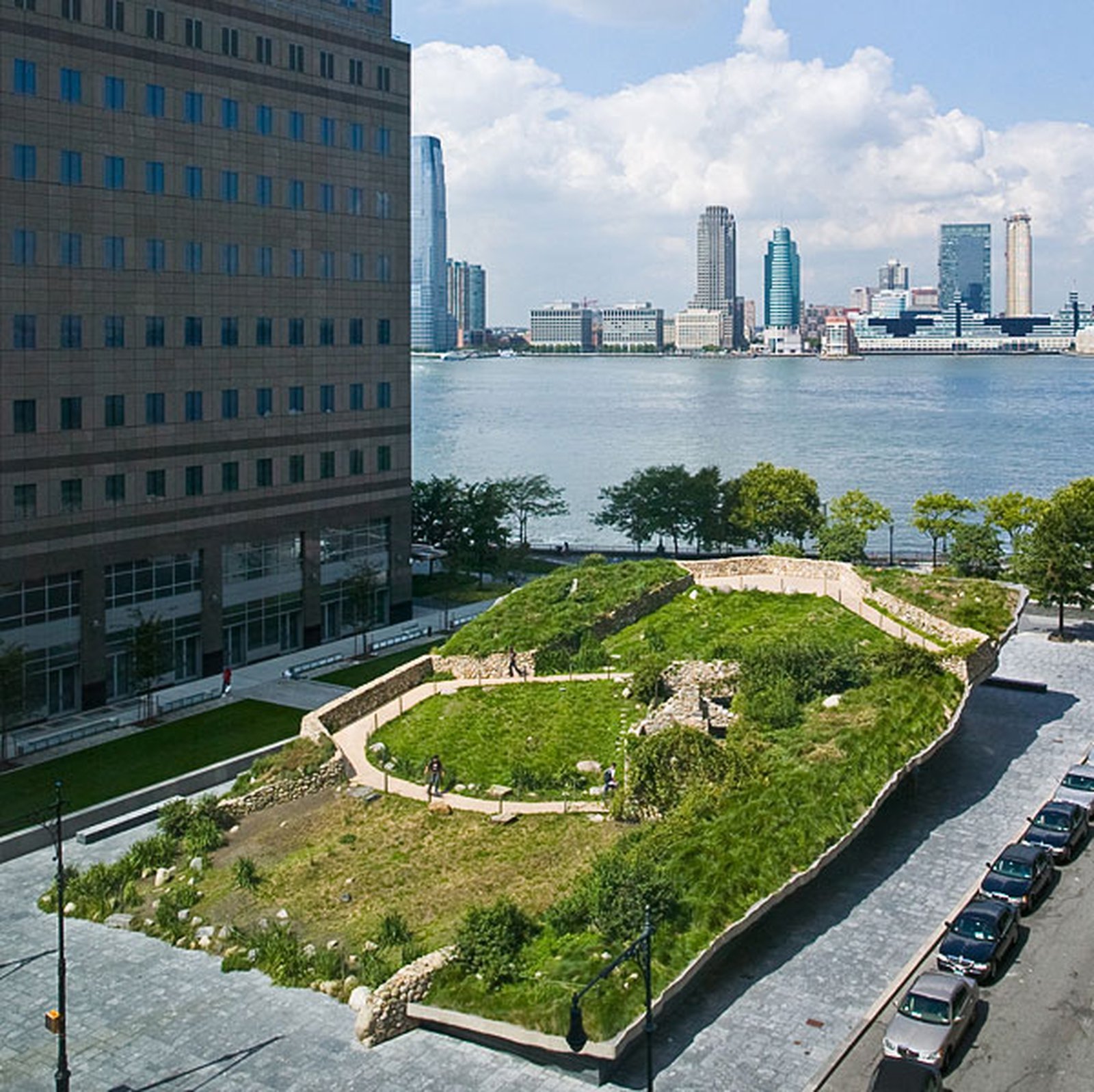 Image - The Irish Hunger Memorial in Battery Park, New York, designed by Brian Tolle and opened in 2002.