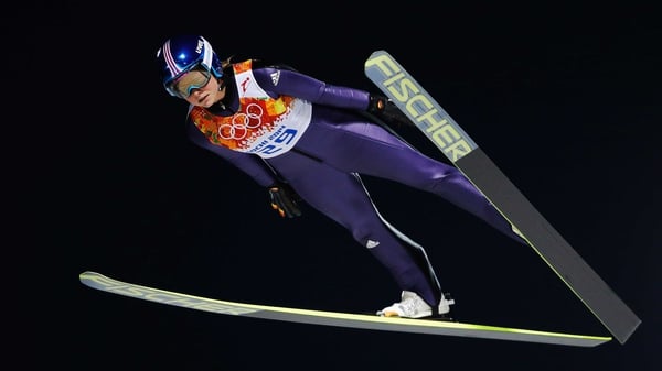 Carina Vogt soars on her way to a gold medal