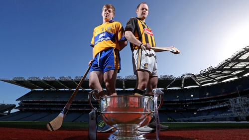 Clare's Padraic Collins and Tommy Walsh of Kilkenny at the league launch this week