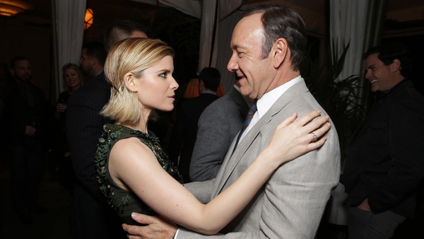 Kate Mara and Kevin Spacey enjoy a dance at the House of Cards S2 launch party party in Los Angeles