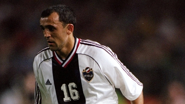 Ljubinko Drulovic in action in a European Championships qualifier against Ireland in 1999