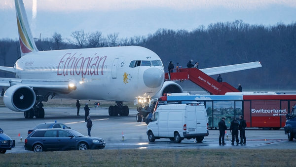 Flight ET-702 which was destined for Rome landed safely in Geneva (Pic: EPA)