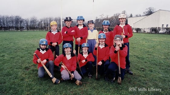 Paulstown Hurling 1994 with Front row (from left to right) Jerry Walsh, Derek McEvoy, Michael and Patrick Walsh (twins), John Kelly, and Brian Healy. Back row (from left to right) Joe Lennon, Paddy Dormer, Cyril Kealy, Vincent Roche, Eddie Gavin, and Jona