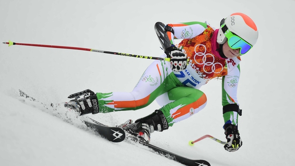 Florence Bell during the Women's Alpine Skiing giant slalom