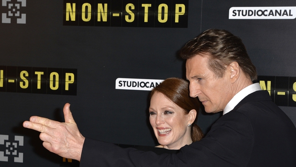 Neeson and his Non-Stop co-star Julianne Moore