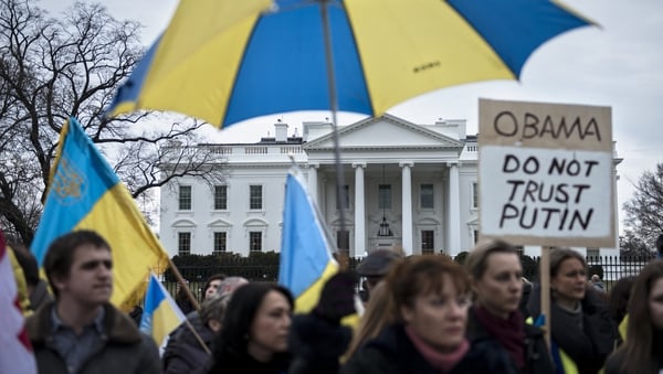 Ukrainian activists have also held demonstrations outside the White House