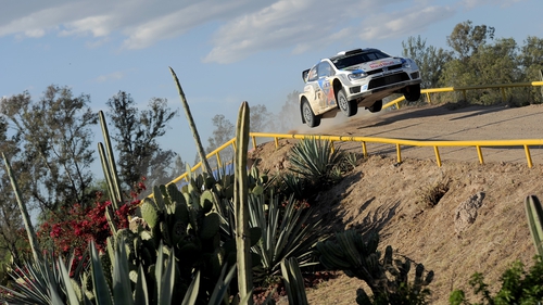 Volkswagen driver Sebastien Ogier en route to victory in Mexico