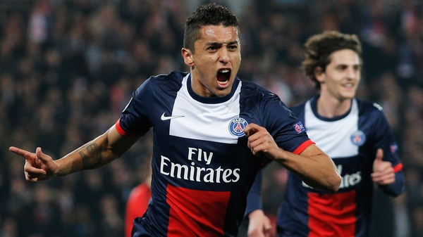 Marquinhos scores Paris Saint-Germain's first goal