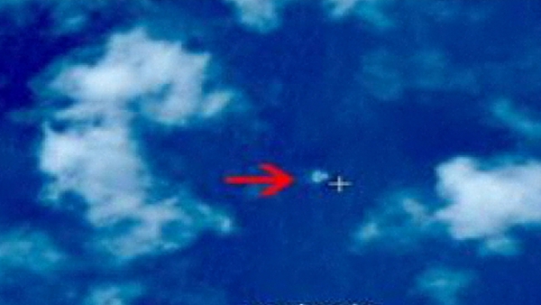 A Chinese government website shared a still image of possible debris from the missing Malaysia Airlines flight
