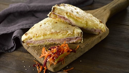 Croque Monsieur with Carrot and Beetroot Salad