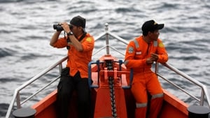 Indonesian Search And Rescue personnel on a rescue ship heading to the Andaman sea(Pic: EPA)