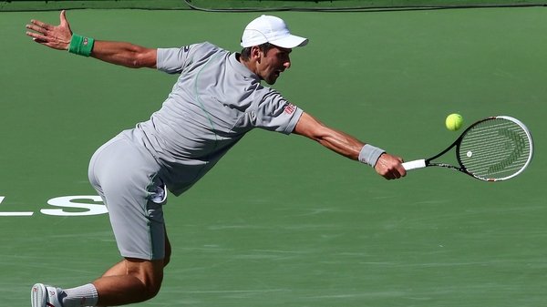 Novak Djokovic in action in the final