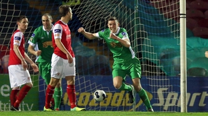Garry Buckley of Cork celebrates his goal against St Patrick's Athletic