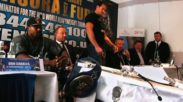 Tyson Fury upended a table before storming out of his press conference